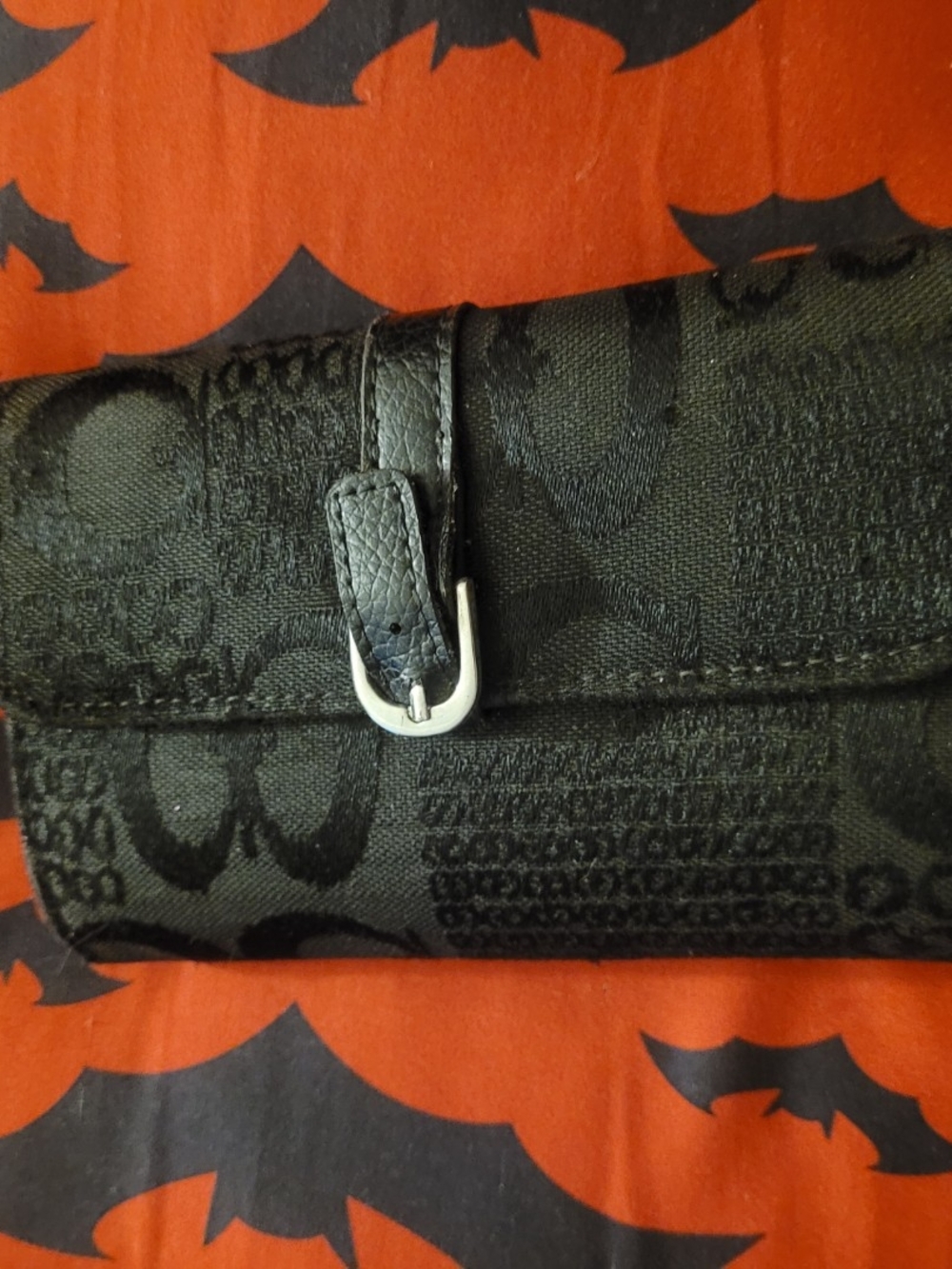 Black Signature-Pattern Women's Wallet
